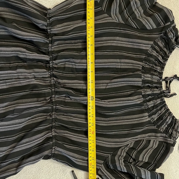 Black Grey‎ Stripe Tiered Ruffled Maxi Dress Terra Sky - Picture 6 of 7